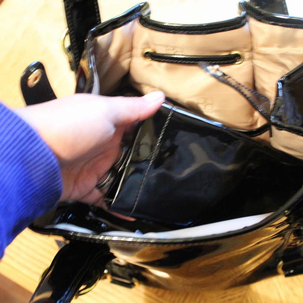 IMAN black designer faux leather bag - Picture 8 of 8